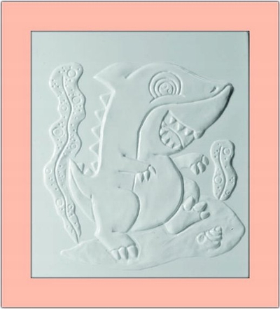 Set pikturimi 3D Mirage Hobby Convex Coloring Fantasy Sharkosaur, me bojëra me bazë uji, për kalamaj 5+