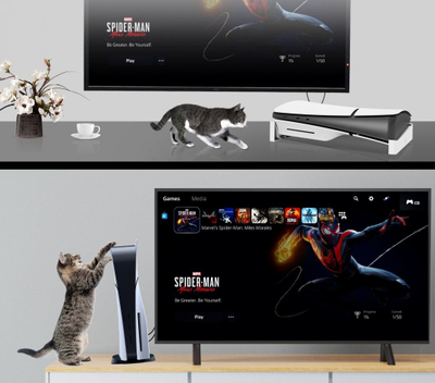 Stendë vertikale Coaster për PlayStation 5, aksesor për konsolën, e bardhë