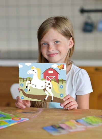 Set kreativ me rërë Lena Sand Animals, 2 motive, 11 ngjyra, shumëngjyrësh