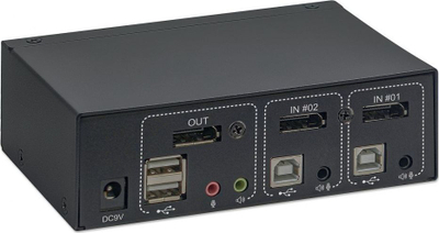 Switch KVM Manhattan 153546, 2x1 DisplayPort, 4K 60Hz, i zi