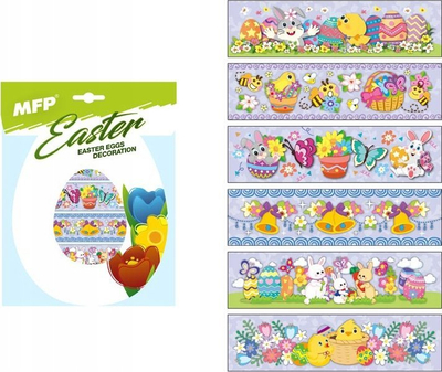 Mbështjellës vezësh Pashke MFP Easter, set 12 copë, me figura shumëngjyrëshe