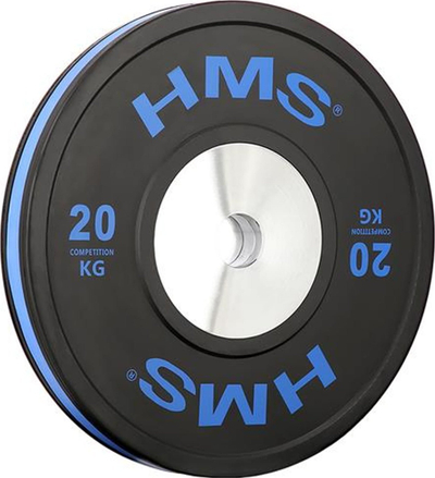 Олимписки диск HMS BTBR20, 20 kg, гумена обвивка, црн