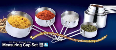 Gota matëse kuzhine KingHoff KH-1494, set 4 copë, çelik inox, argjendta