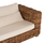 Set kopshti lounge 4-pjesësh Tropel rattan natyral & druri mahagoni jastëkë të bardha (HM9656), bardhë