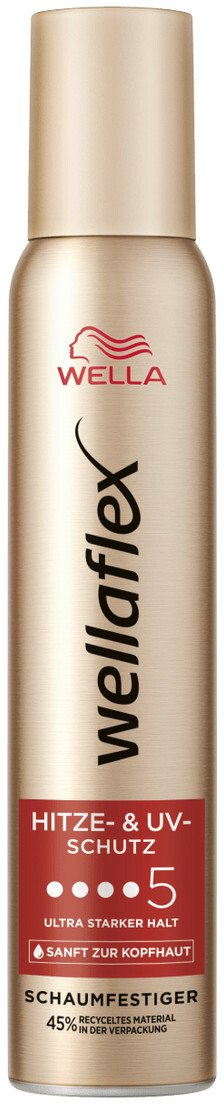 Shkumë flokësh Wella Wellaflex Heat & UV Protection, mbajtje e fortë, 200ml