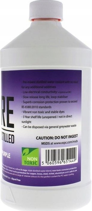 Течност за ладење за компјутер XSPC PURE Premix, 1L, UV виолетова