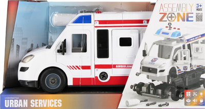 Lodër autoambulancë Mega Creative Rescue Vehicle 542976, interaktive, me drita dhe zë, e bardhë