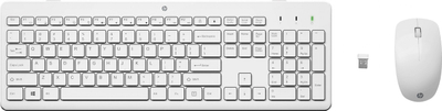 Сет тастатура и глушец HP 230, безжичен 2.4 GHz, 1600 DPI, бел