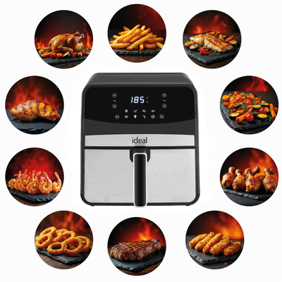 Fritezë me ajër Eldom IK1501, 6.5L, 1800W, e zezë argjend