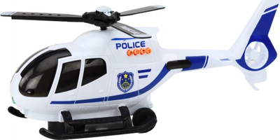 Lodër helikopter policie me komandë, me drita e tinguj, i bardhë