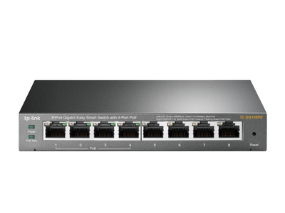 Switch rrjeti TP-Link TL-SG108PE, 8 porta Gigabit, PoE+, metalik