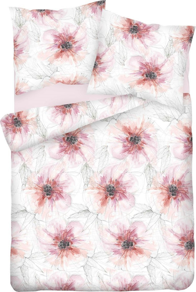 Сет постелнина Satine Bedding 17A Premium Matex, 140x200 cm, 100% памук, светло розева
