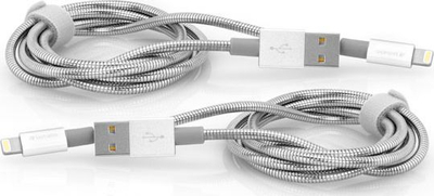 Kabllo USB Verbatim 48872, USB A me Lightning, 1 m, ngjyrë argjendtë