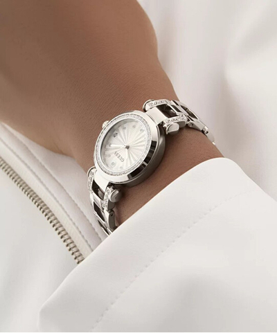 Orë dore për femra Guess Ginger GW0869L3, e argjendtë