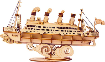 Puzzle 3D druri Robotime Rolife TG306 Cruise Ship, model anije kroçere, natyrale