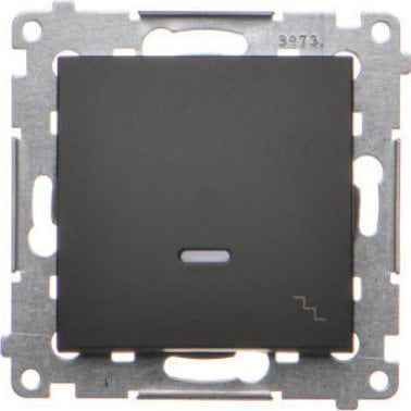 Ndërprerës shkalle Kontakt-Simon Simon 54, LED, 16AX 250V, i zi mat