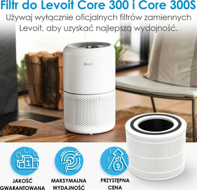 Filter zëvendësues për pastrues ajri Levoit Core 300, H13 3‑n‑1 HEPA