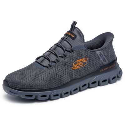 Машки спортски патики Skechers Glide-Step Noxus Slip-ins, Air-Cooled Memory Foam, мрежа, сиви