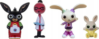 Figurina Bing, set 4 copë, personazhet Bing Molly Coco Charlie, shumëngjyrëshe