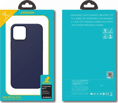 Kapak telefoni Joyroom Colour Series JR-BP798 për iPhone 12 Mini, silikon, blu e errët