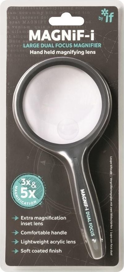 Рачна лупа Magnif-i Large Dual Focus, 3X 5X, акрилна, црна