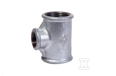 Tee reduktuese femër Opal NR25, 4x2x4", gize e galvanizume, ngjyrë argjendi
