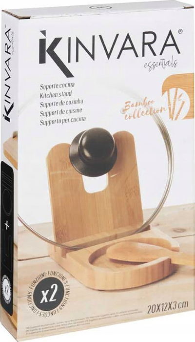 Држач за кујнска лажица Bamboo Spoon Rest, бамбус, 12.7 x 20.5 x 3.5 cm, природна боја