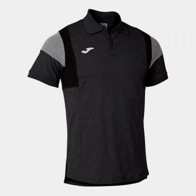 Поло блуза Joma Comfort III, со кратки ракави, полиестер, сива меланж