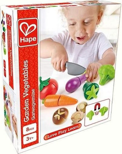 Lodër për me prij perime Hape Garden Vegetables, 8 copë, dru, shumëngjyrëshe