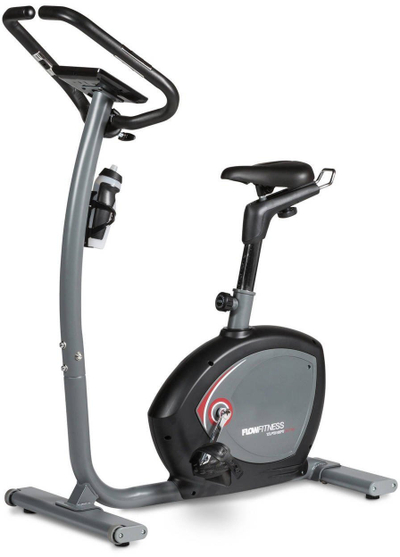 Biçikletë ushtrimesh Flow Fitness DHT750, kompjuter trajnimi, sedilje e rregullueshme, gri