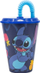 Gotë plastike për fëmijë Disney Stitch, me kapak dhe pipëz, 430 ml, shumëngjyrëshe