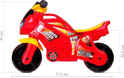 Motoçikletë lodër Maksik Moto Speed 600, ride on pa pedale, për fëmijë, e kuqe
