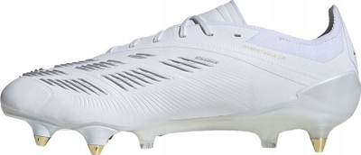 Këpucë futbolli Adidas Predator Elite SG ID0914, me tapa metalikë, për fushë të butë, të bardha me ari
