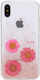 Mbrojtëse telefoni FLAVR Real Flower për iPhone X / XS, TPU, transparente, me lule rozë