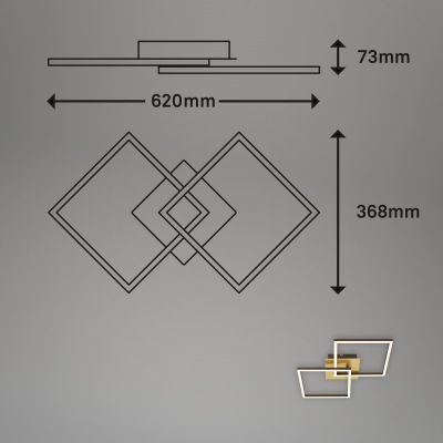 Ndriçues Briloner Led 62 cm, modul LED, 22 W, 2200 lm, kafe/ari