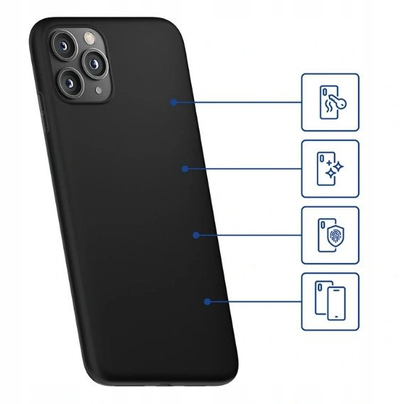 Kapak silikon Vivo X80 Lite V25, TPU i butë, i zi