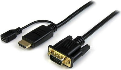 Kabllo StarTech HDMI - D-Sub (VGA) + micro USB, 0.9m, e zezë 
