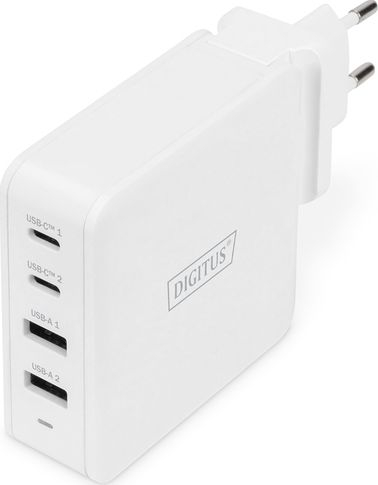 Karikues universal Digitus me 4 porta, USB C edhe USB A, 100W, i bardhë