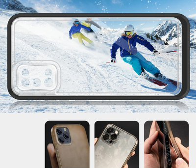 Mbrojtëse telefoni Hurtel Clear 3in1 për Samsung Galaxy A03s, hibride, transparente, me kornizë të zezë