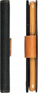 Футрола книга Futera Jeans Canvas за Samsung Galaxy S24 Plus, со џебови за картички, со магнет, сина