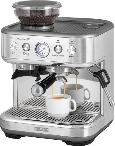 Aparat presioni për kafe Sencor SES 6010SS, mulli i integruar, inox, argjendtë