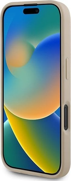 Навлака за телефон DKNY PU Leather, за iPhone 16, кариран модел со линии, розова