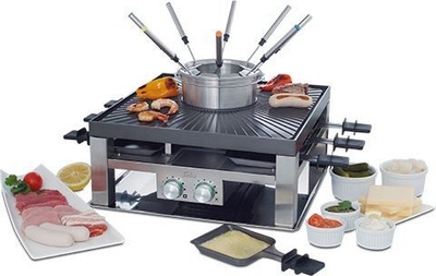 Grill raclette Solis Combi-Grill 3 në 1, 2000W, për 8 veta, inox