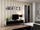 Vitrinë muri Vigo Board 180, 180x40x30 cm, LED, e bardhë e zezë