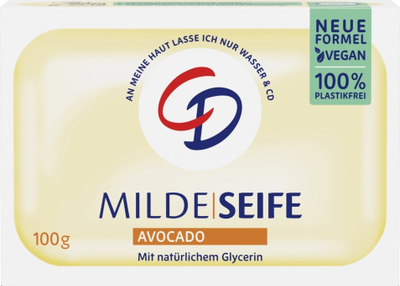 Sapun trupi CD Mild me avokado, 100 g, për lëkurë të ndjeshme, transparent