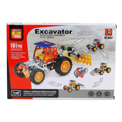 Конструкторска игра ADAR Alloy Toys Excavator 8007, 161 парче, метална