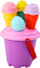 Set loje rëre Sand Set Ice Cream, kovë me lopatë, 6 copë, rozë