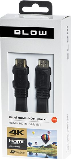 Kabllo HDMI 2.0 Flat, 1.5m, 4K UHD, e zezë