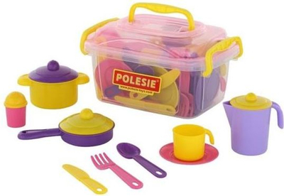 Set lodrash me enë kuzhine Polesie Nastka, 38 pjesë, për 6 veta, shumëngjyrësh