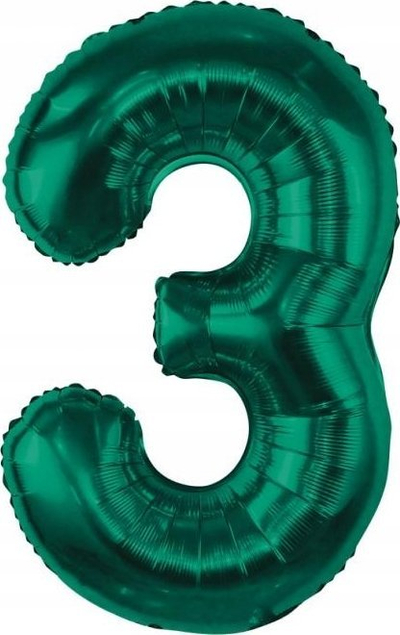 Balonë folie B&amp;C numri 3, 85cm, jeshile bottle